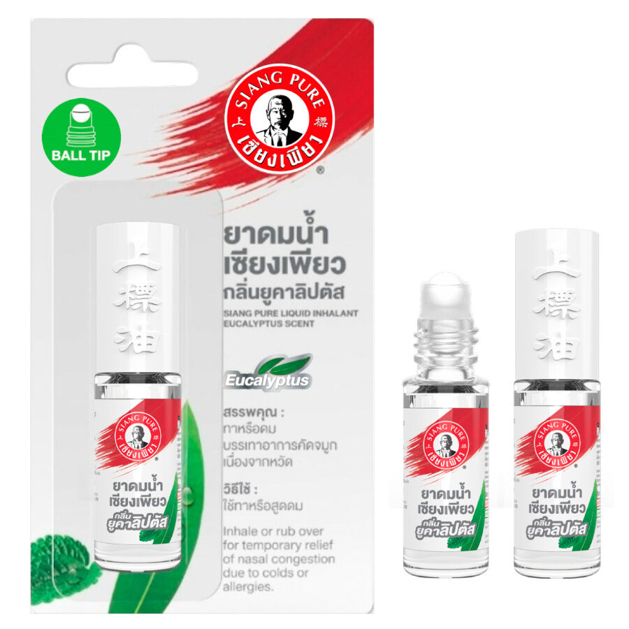 Масло Siang Pure, Liquid Eucalyptus Scent, 3мл., флакон с шариком, 3ml